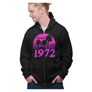 Felpa Compleanno 50 Anni Uomo Summer Vintage Anno Personalizzabile Idea Regalo Compleanno Felpa zip e cappuccio