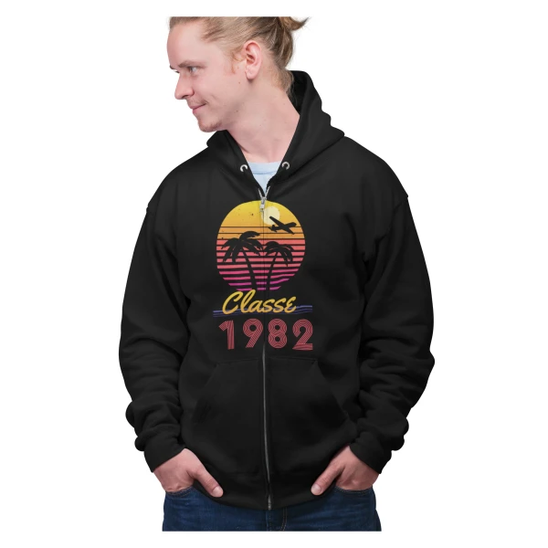 Felpa Compleanno 40 Anni Uomo Classe Anno Personalizzabile Idea Regalo Compleanno Felpa zip e cappuccio