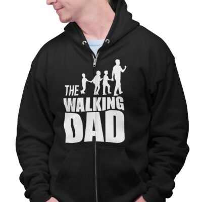 Felpa zip e cappuccio idea regalo per papà The Walking Dad Family
