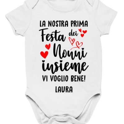 Body Nonno Nonna neonato PERSONALIZZABILE La nostra prima festa dei nonni insieme