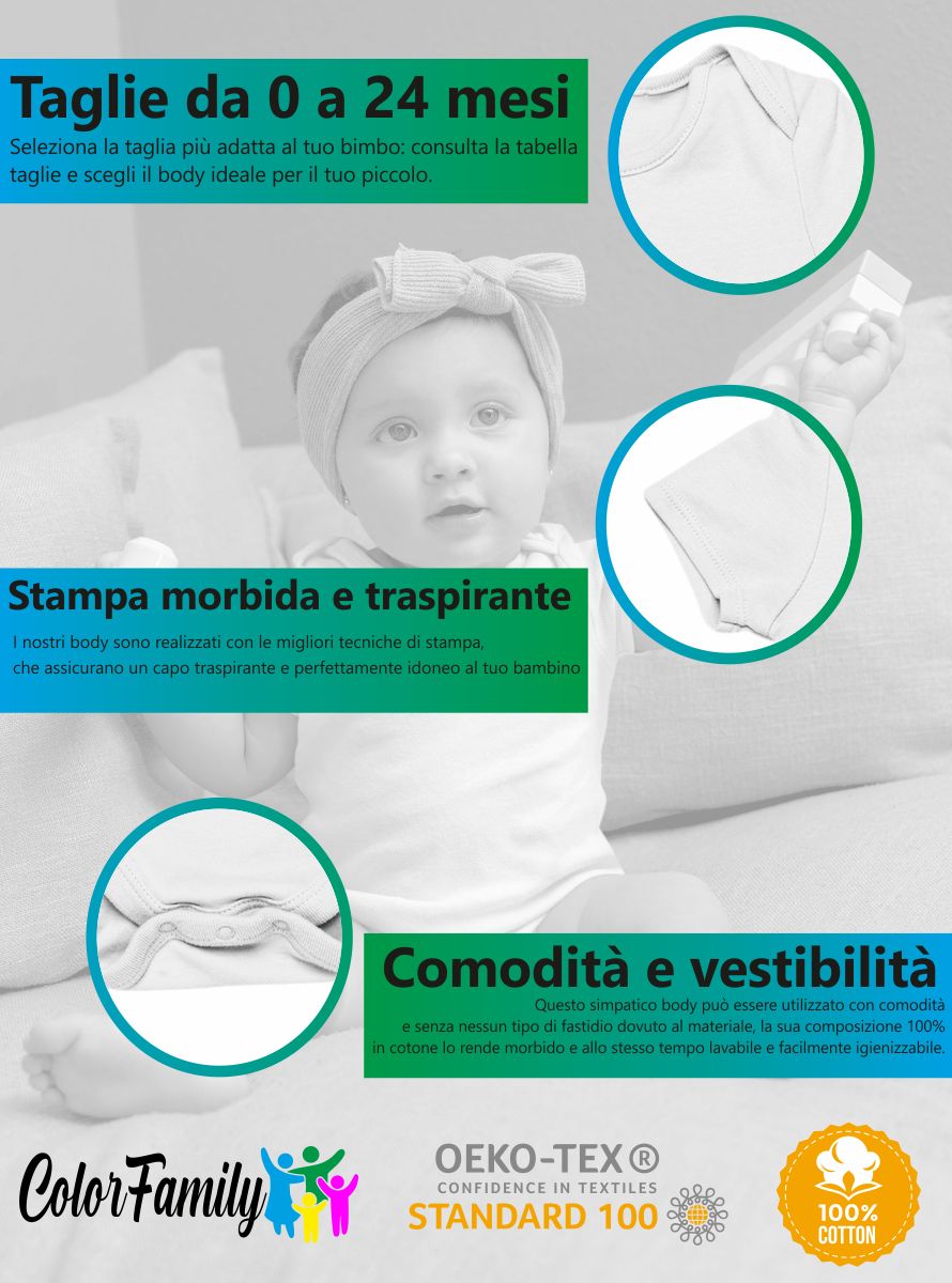 Body Nonno Nonna neonato PERSONALIZZABILE Vi voglio bene - ColorFamily