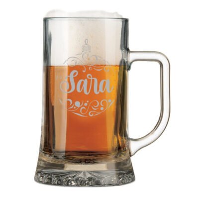 Boccale Birra 50 cl Personalizzabile con Nome con Incisione Palla Natale Birra 50 cl Divertente Idea Regalo Natale Compleanno Anniversario