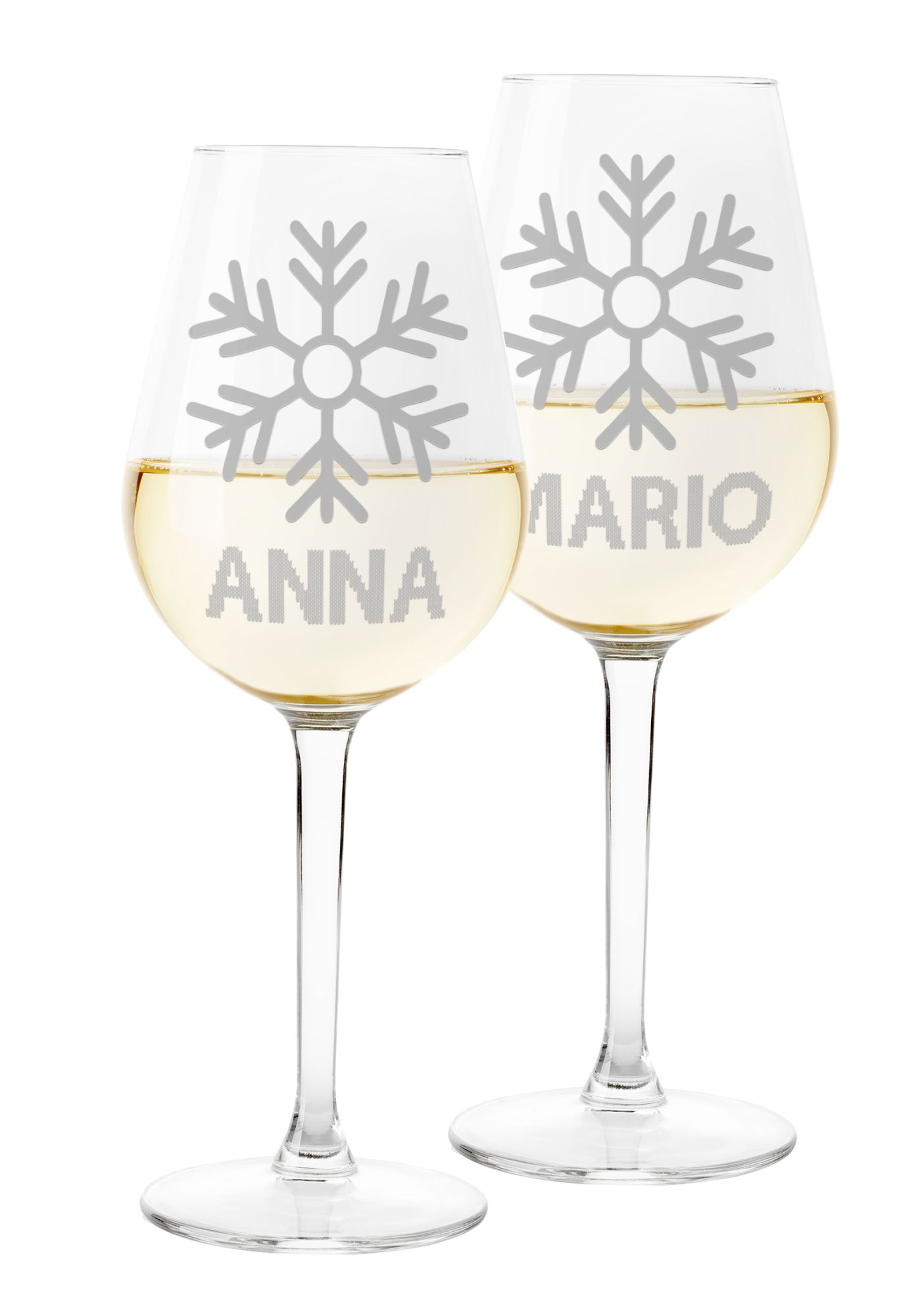 Coppia Calici Personalizzati Set da 2 calici vino personalizzati con nome  Love - bicchiere in vetro 500 ml - ColorFamily