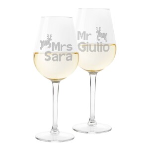 Coppia di Bicchieri Personalizzati con Mrs Always Right e Mr Right