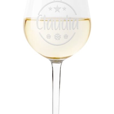 Calice Vino 50 cl Personalizzabile con Nome con Incisione Pallina Natale Vino 50 cl Divertente Idea Regalo Natale Compleanno Anniversario