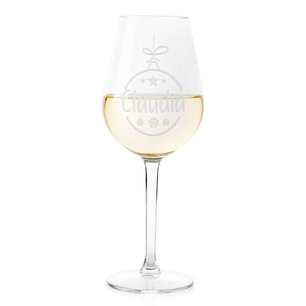 Calice Vino 50 cl Personalizzabile con Nome con Incisione Pallina Natale Vino 50 cl Divertente Idea Regalo Natale Compleanno Anniversario