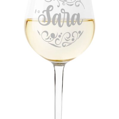 Calice Vino 50 cl Personalizzabile con Nome con Incisione Palla Natale Vino 50 cl Divertente Idea Regalo Natale Compleanno Anniversario