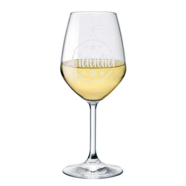 Calice Vino 50 cl Personalizzabile con Nome con Incisione Pallina Natale Vino 50 cl Divertente Idea Regalo Natale Compleanno Anniversario - immagine 4