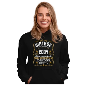 Felpa Donna Idea Regalo Compleanno Anno Personalizzabile Festa 18 anni Vintage Qualità Senza Compromessi Numero 1 Unica e Inimitabile