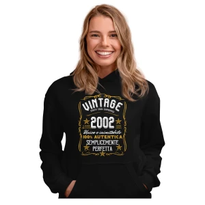 Felpa Donna Idea Regalo Compleanno Anno Personalizzabile Festa 20 anni Vintage Qualità Senza Compromessi Numero 1 Unica e Inimitabile