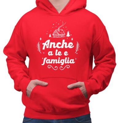 Felpa di Natale da uomo con cappuccio anche a te e famiglia