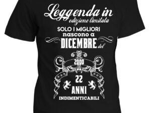 Maglietta Compleanno Personalizzabile Anno , Annata e Mese di nascita da Gennaio a Dicembre