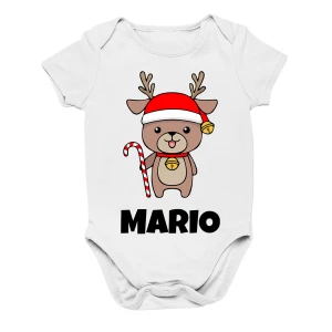 Body Neonato Natale PERSONALIZZABILE con nome renna di natale
