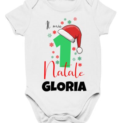 Body Neonato Natale PERSONALIZZABILE con nome Il mio 1° Natale idea Regalo Natalizia
