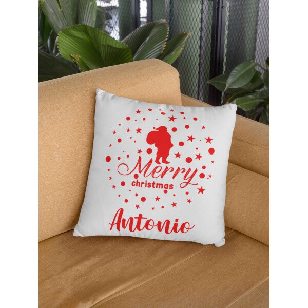 Cuscino Natale PERSONALIZZABILE Merry Christmas con nome 40x40 cm Idea regalo Natale - immagine 6