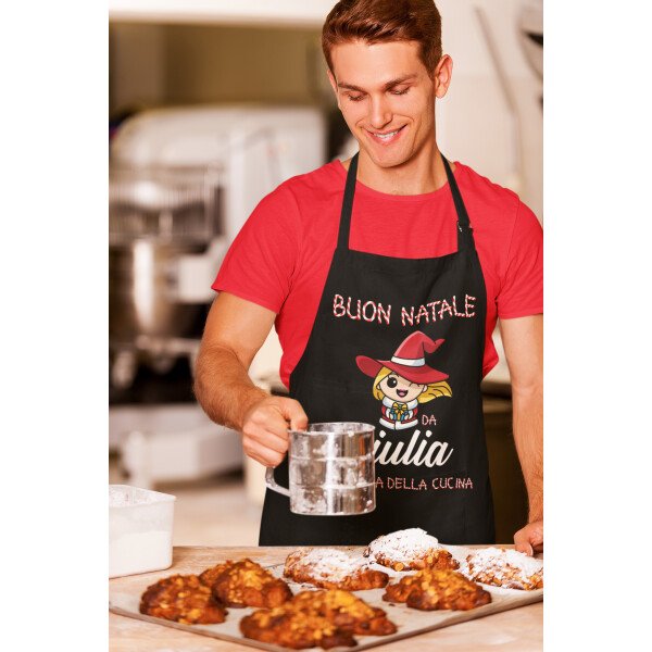 Grembiule da Cucina PERSONALIZZABILE Natale Natalizio divertente Buon Natale dalla regina della cucina Idea Regalo - immagine 5