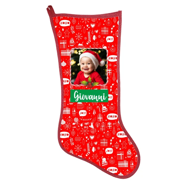 Calza Befana Personalizzata con nome e foto Idea Regalo Natale Epifania Personalizzabile