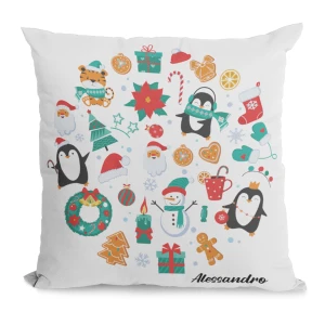 Cuscino Natale PERSONALIZZABILE Decorazioni Natalizie con nome 40x40 cm Idea regalo Natale
