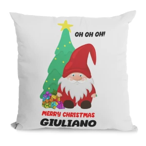 Cuscino Natale PERSONALIZZABILE Oh Oh Oh Merry Christmas con nome 40x40 cm Idea regalo Natale