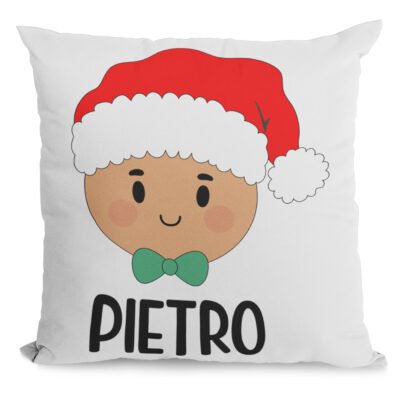 Cuscino Natale PERSONALIZZABILE Baby Pan di Zenzero con nome 40x40 cm Idea regalo Natale