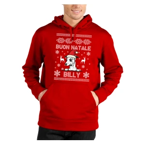 Felpa Natale PERSONALIZZABILE Levriero Uomo Donna Buon Natale Personalizza con nome del tuo cane Dog Christmas Felpa con cappuccio