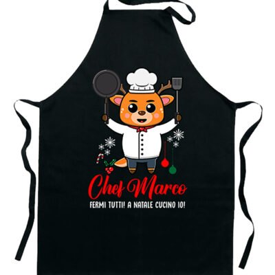 Grembiule da Cucina PERSONALIZZABILE Natale Natalizio divertente Fermi tutti! A Natale cucino io! Idea Regalo