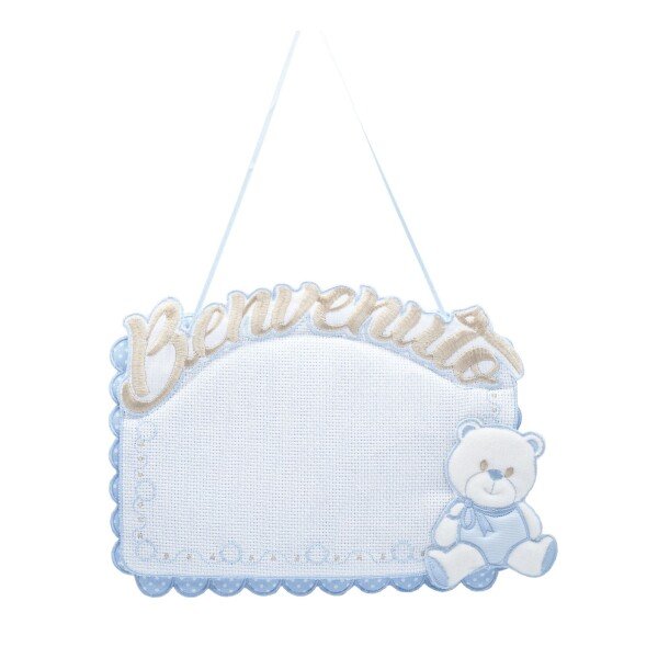 Fiocco Coccarda Nascita PERSONALIZZABILE PERSONALIZZATA con nome ricamato Benvenuto Benvenuta Baby Neonato Neonata