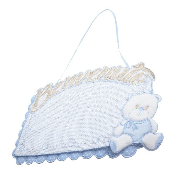 Fiocco Coccarda Nascita PERSONALIZZABILE PERSONALIZZATA con nome ricamato Benvenuto Benvenuta Baby Neonato Neonata - immagine 3