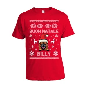 Maglietta Natale PERSONALIZZABILE Chow Chow Uomo Donna Buon Natale Personalizza con nome del tuo cane Dog Christmas