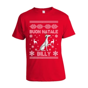 Maglietta Natale PERSONALIZZABILE Dalmata Uomo Donna Buon Natale Personalizza con nome del tuo cane Dog Christmas