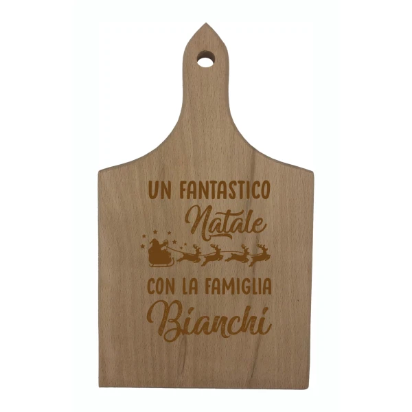Tagliere PERSONALIZZABILE con cognome Natale Natalizio Un fantastico Natale con la famiglia