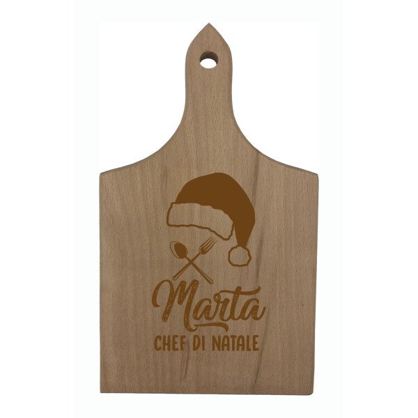 Tagliere PERSONALIZZABILE con nome Natale Natalizio Chef di Natale