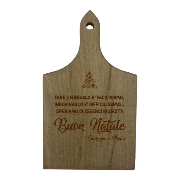 Tagliere PERSONALIZZABILE con nome Natale Natalizio fare un regalo è facilissimo, indovinarlo è difficilissimo