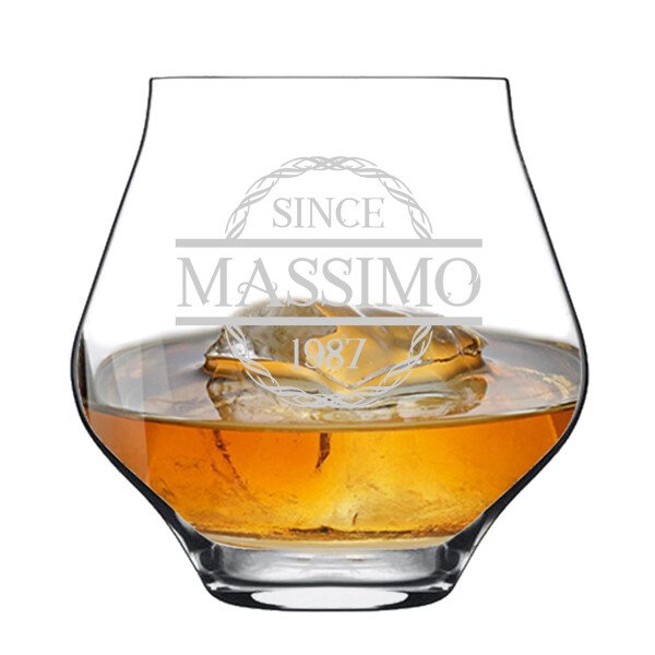 Bicchiere da Whisky o da Pinot PERSONALIZZABILE con nome e anno Incisione Since - tumbler personalizzato - Idea regalo