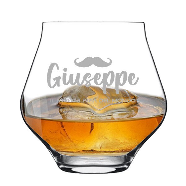 Bicchiere da Whisky o da Pinot PERSONALIZZABILE con nome Papà migliore al Mondo - tumbler personalizzato - Idea regalo