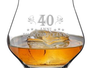 Bicchiere da Whisky o da Pinot 40 anni Buon Compleanno con incisione  - tumbler  - Idea regalo