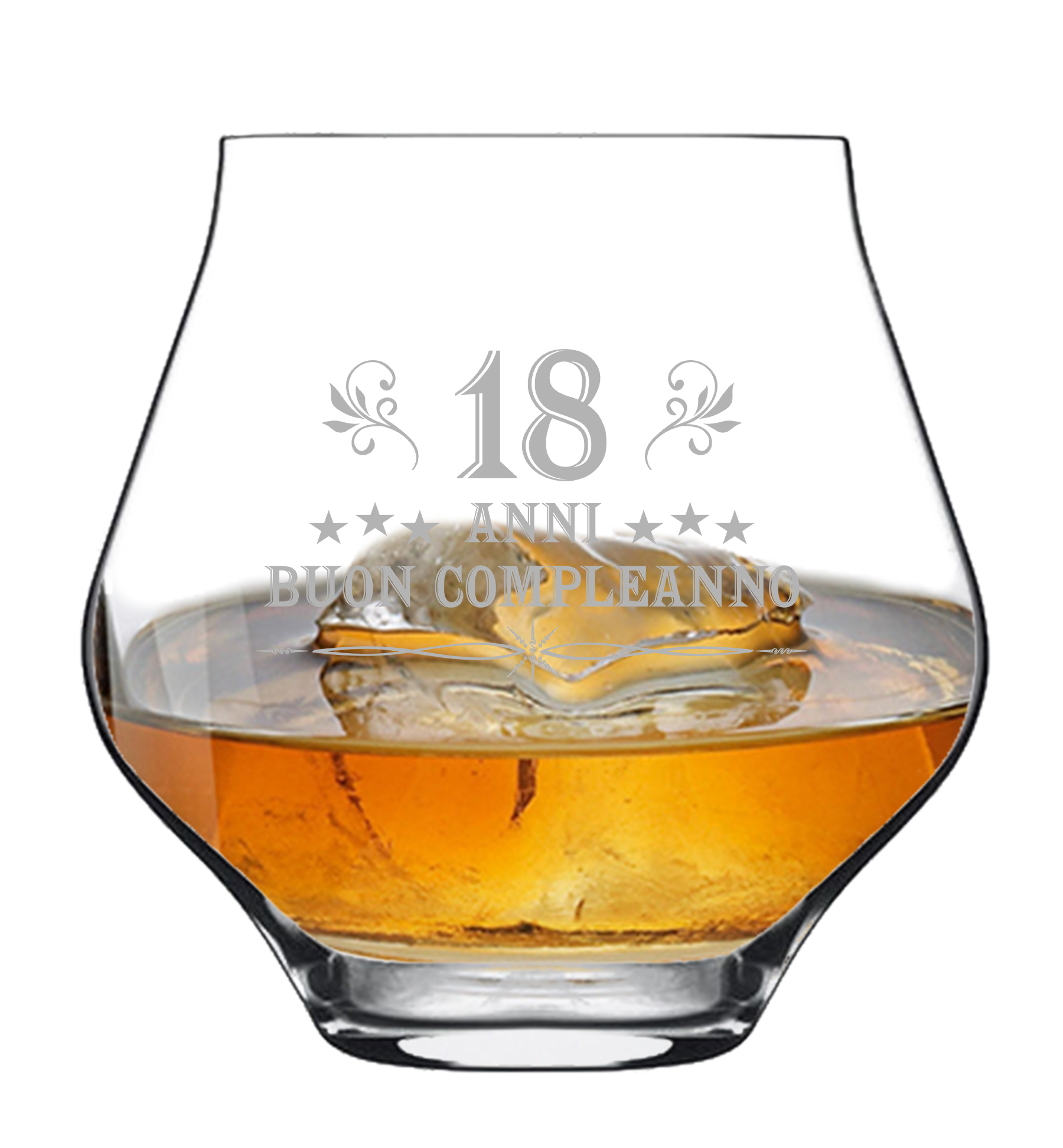 Bicchiere da Whisky o da Pinot 18 anni Buon Compleanno con