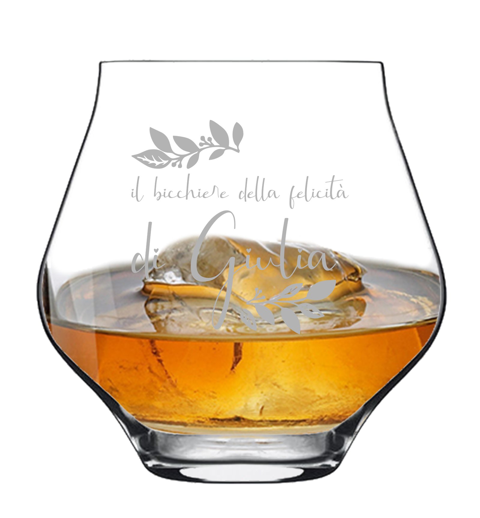 Colorfamily Bicchiere Da Whisky O Pinot Personalizzabile Con Nome E Anno - Tumbler In Vetro 36 Cl Inciso, Idea Regalo Originale Per Compleanni E Festività