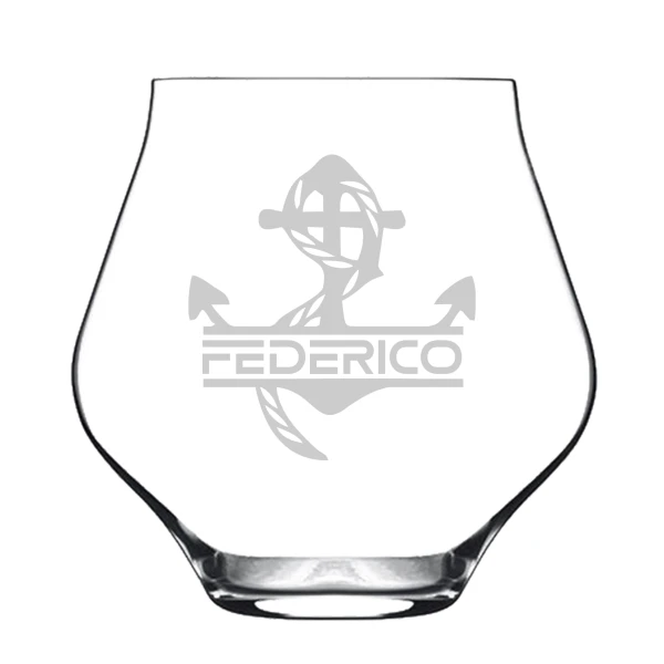 Bicchiere da Whisky o da Pinot PERSONALIZZABILE con nome Incisione Ancora - tumbler personalizzato - Idea regalo - immagine 3