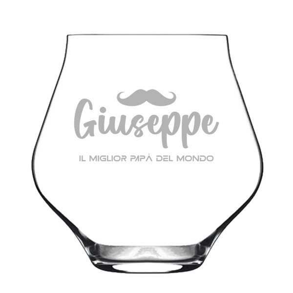 Bicchiere da Whisky o da Pinot PERSONALIZZABILE con nome Papà migliore al Mondo - tumbler personalizzato - Idea regalo - immagine 3