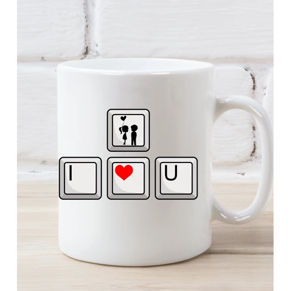 Tazza SanValentino I Love You Tastiera Love Innamorati Mug 11oz idea regalo - immagine 2