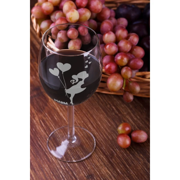 Coppia Calici Vino Personalizzabili con nome SanValentino Bacio Couple Innamorati Love 50cl - immagine 3