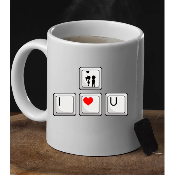 Tazza SanValentino I Love You Tastiera Love Innamorati Mug 11oz idea regalo - immagine 3