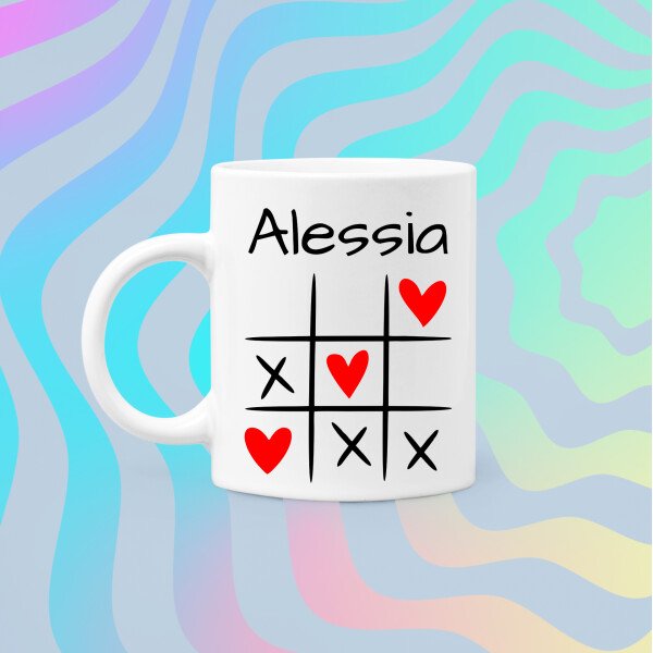 Tazza SanValentino Innamorati PERSONALIZZABILE CON NOME Cuori Tris - Love - Amore - Regalo Mug 11oz - immagine 4