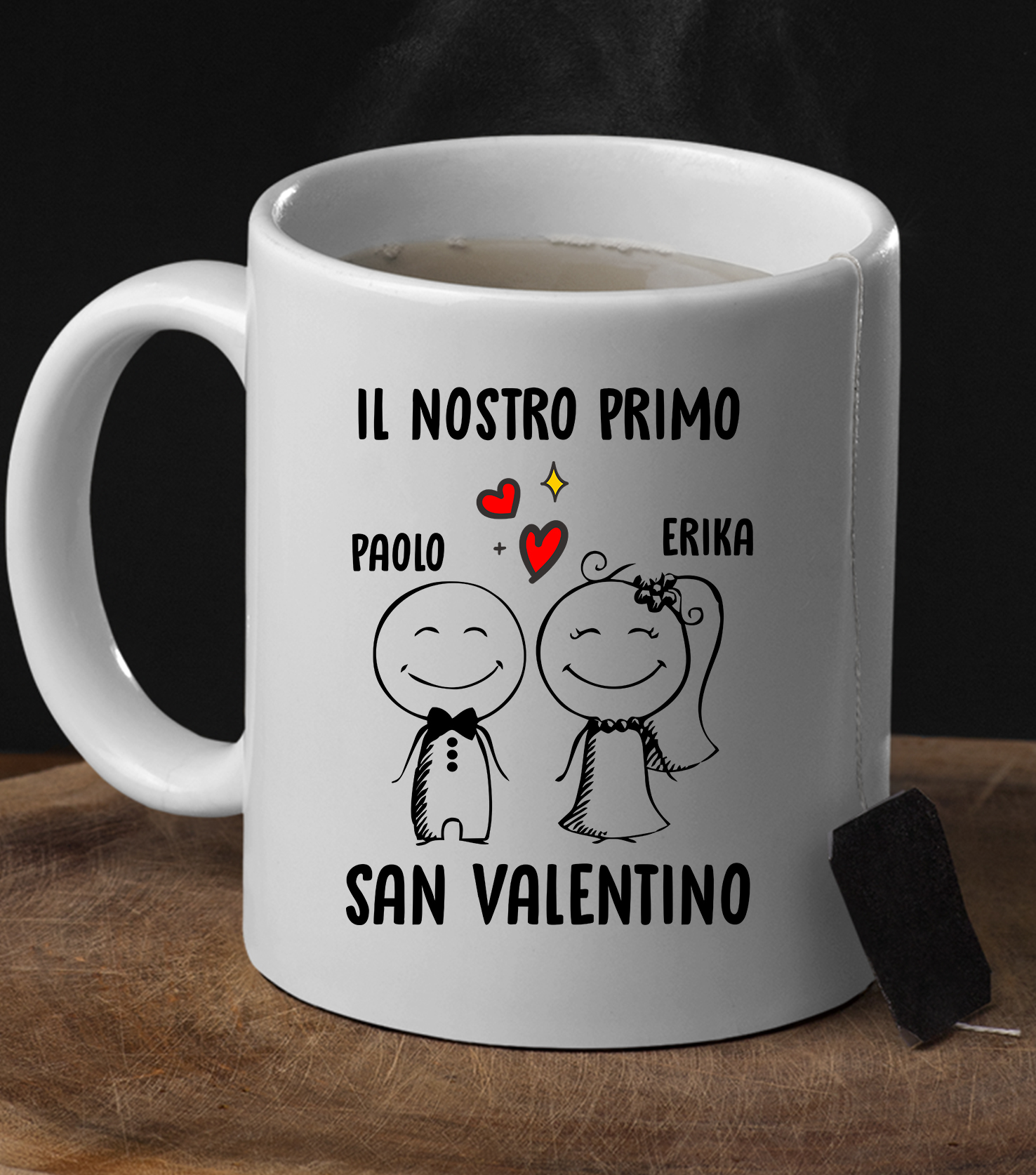 Coppia Tazze SanValentino PERSONALIZZABILI CON NOME Il nostro Primo San  Valentino Love idea regalo Mug 11oz - ColorFamily