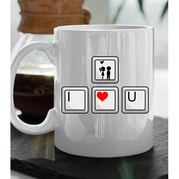 Tazza SanValentino I Love You Tastiera Love Innamorati Mug 11oz idea regalo - immagine 4