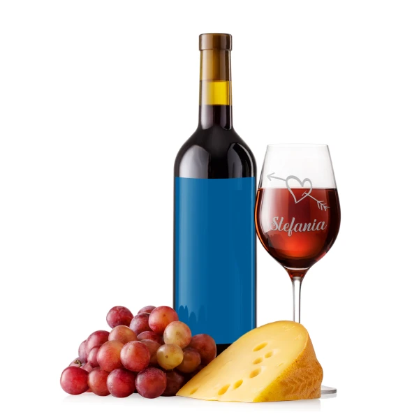 Coppia Calici Personalizzati SanValentino Set da 2 calici Vino SanValentino con Nome Cuore Freccia Innamorati Matrimonio Fidanzamento - Bicchiere in Vetro 500 ml - immagine 6