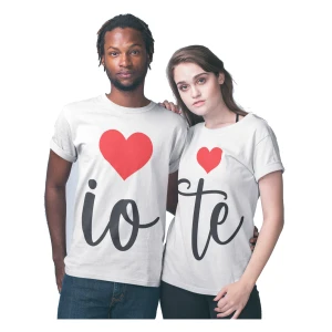 Coppia T-Shirt Magliette SanValentino Io & Te Innamorati Love idea regalo