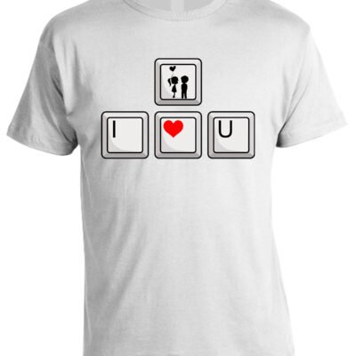 T-shirt San Valentino I Love You tastiera computer