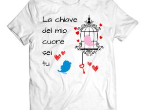 T-shirt coppia innamorati sei la chiave del mio cuore